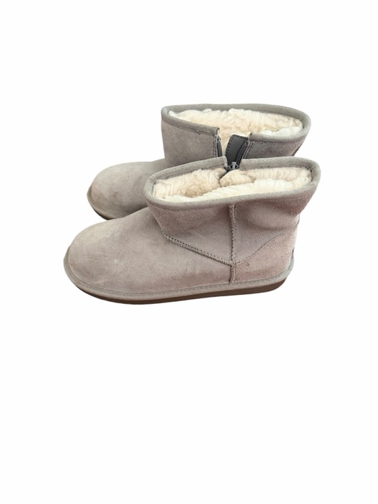 Koolaburra Other - Koolaburra Kids Suede Faux-Shearling Zip Booties - Light Gray